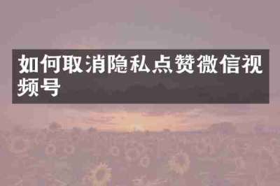 如何取消隐私点赞微信视频号