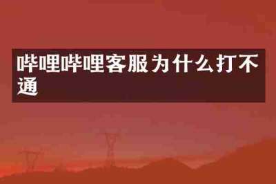 哔哩哔哩客服为什么打不通