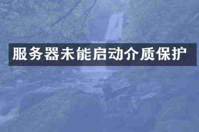服务器未能启动介质保护