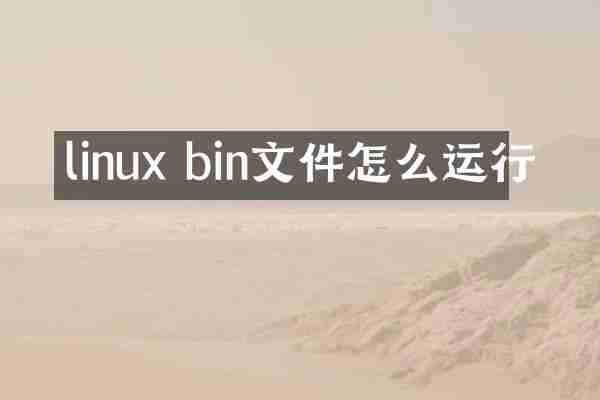 linux bin文件怎么运行
