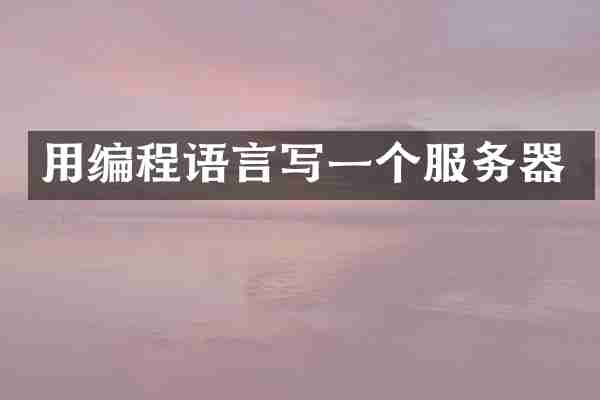 用编程语言写一个服务器