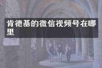 肯德基的微信视频号在哪里