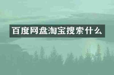 百度网盘淘宝搜索什么