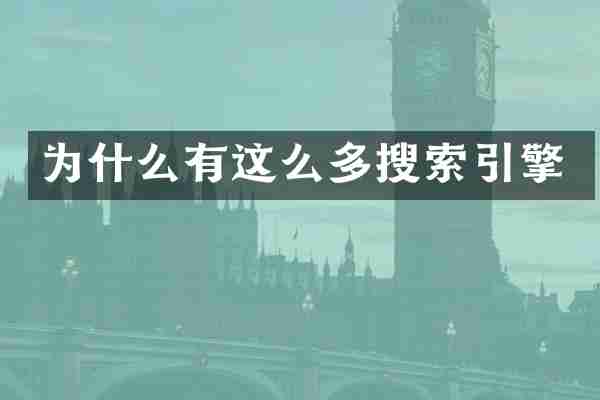 为什么有这么多搜索引擎
