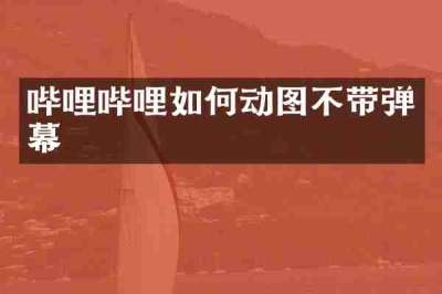 哔哩哔哩如何动图不带弹幕