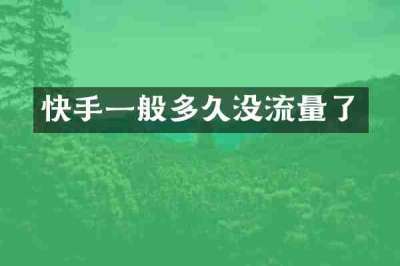 快手一般多久没流量了