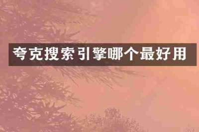 夸克搜索引擎哪个最好用