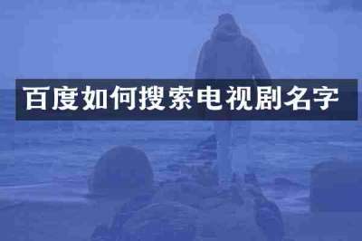 百度如何搜索电视剧名字