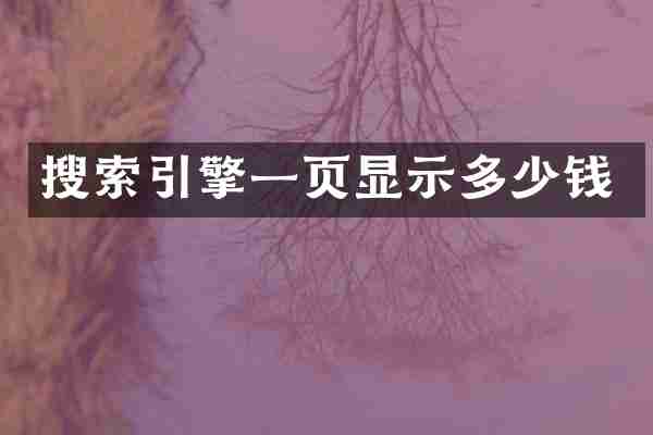 搜索引擎一页显示多少钱