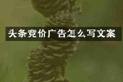 头条竞价广告怎么写文案