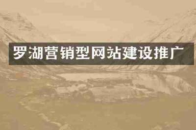 罗湖营销型网站建设推广