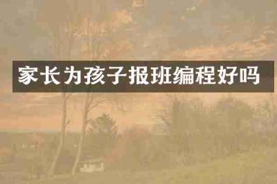 家长为孩子报班编程好吗
