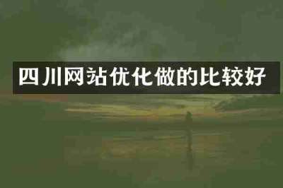四川网站优化做的比较好