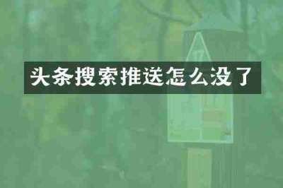 头条搜索推送怎么没了