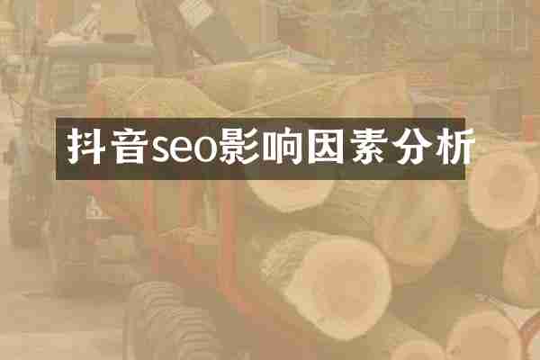 抖音seo影响因素分析