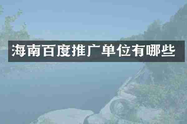 海南百度推广单位有哪些