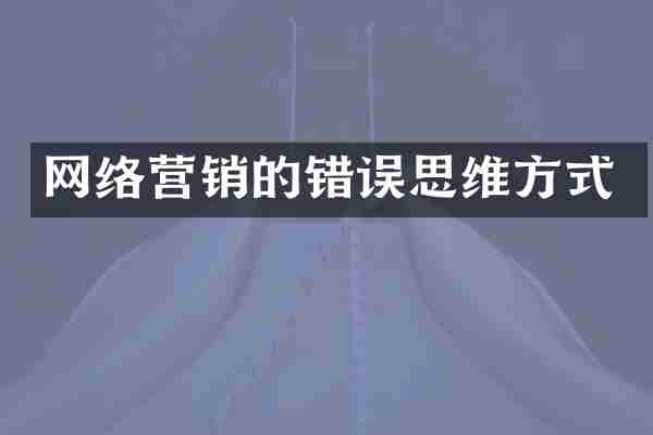 网络营销的错误思维方式