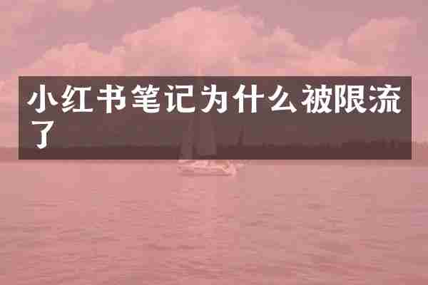 小红书笔记为什么被限流了