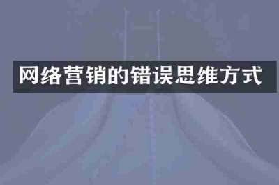 网络营销的错误思维方式