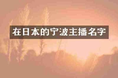 在日本的宁波主播名字