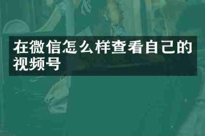 在微信怎么样查看自己的视频号