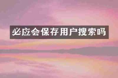 必应会保存用户搜索吗