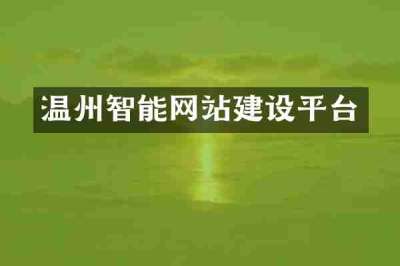 温州智能网站建设平台