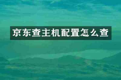 京东查主机配置怎么查