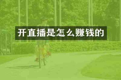 开直播是怎么赚钱的