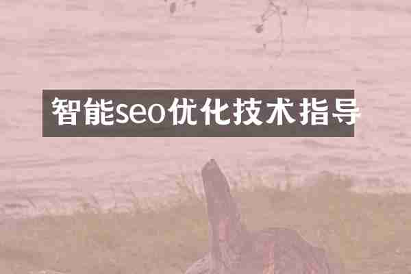 智能seo优化技术指导