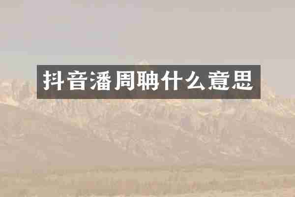 抖音潘周聃什么意思