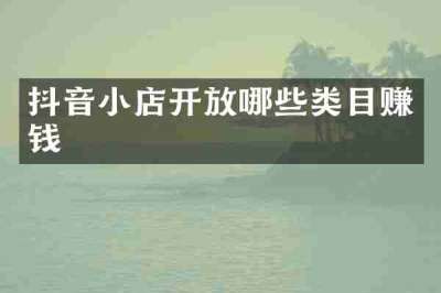 抖音小店开放哪些类目赚钱