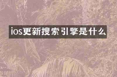 ios更新搜索引擎是什么
