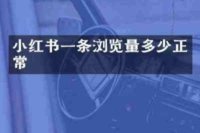 小红书一条浏览量多少正常