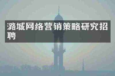 潞城网络营销策略研究招聘