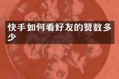 快手如何看好友的赞数多少