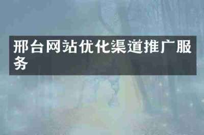 邢台网站优化渠道推广服务