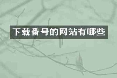 下载番号的网站有哪些