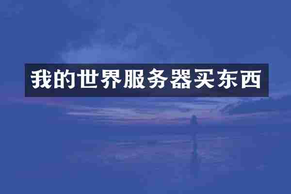 我的世界服务器买东西