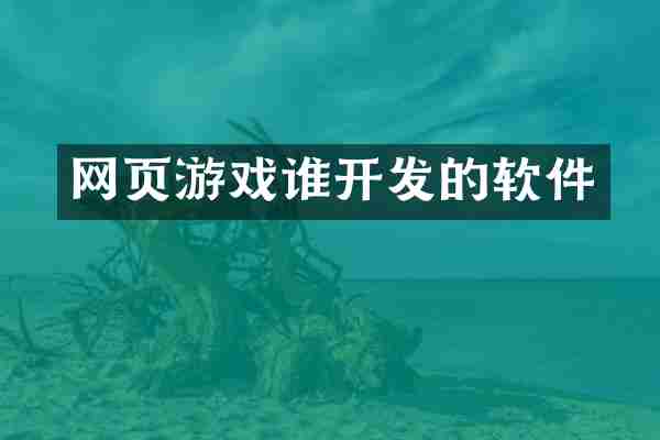 网页游戏谁开发的软件