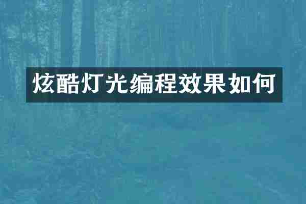 炫酷灯光编程效果如何