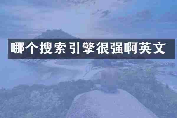 哪个搜索引擎很强啊英文