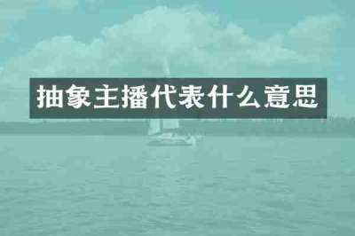 抽象主播代表什么意思
