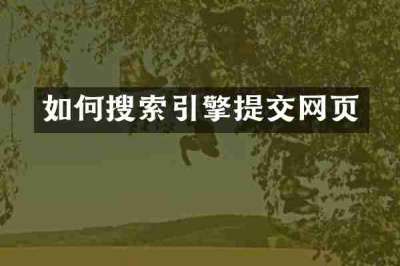 如何搜索引擎提交网页