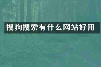 搜狗搜索有什么网站好用