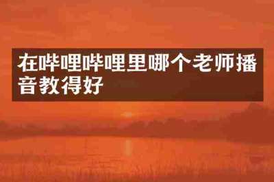 在哔哩哔哩里哪个老师播音教得好