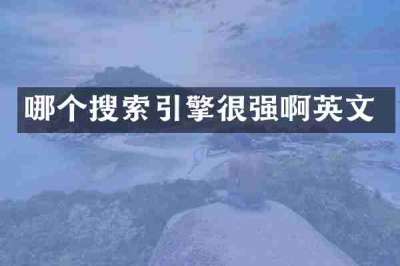 哪个搜索引擎很强啊英文