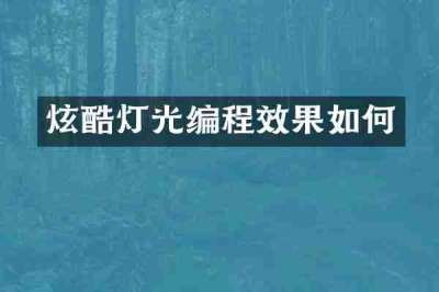 炫酷灯光编程效果如何