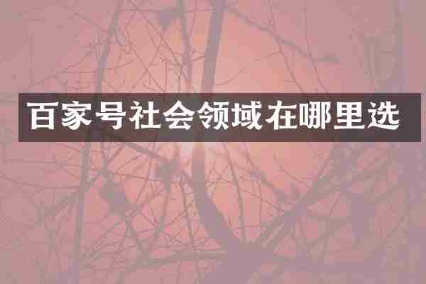 百家号社会领域在哪里选