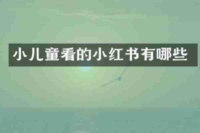小儿童看的小红书有哪些